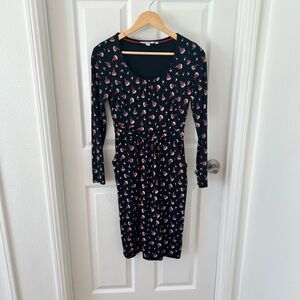 Boden Black and Red Patterned Women's Dress